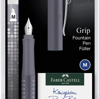 FABER-CASTELL Grip 2010 Fountain Pen Set - Dapple Grey - NEW • £20.19