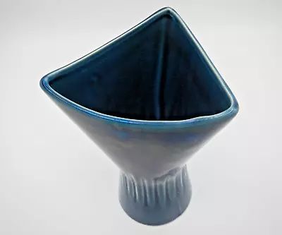 Vintage Royal Blue Dartmouth Vase 256  Tricorn Futuristic Design Small/ Medium • £15