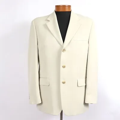 Chaps 40R Mens Cream 2 Button Blazer Sport Coat Jacket Great For Summer 529 • $69.99