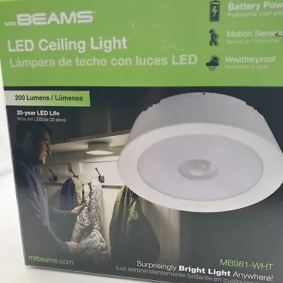 Mr Beams  Indoor/ Outdoor 200 Lumen Battery Powered Motion Activated LED Ceilin • £14.46