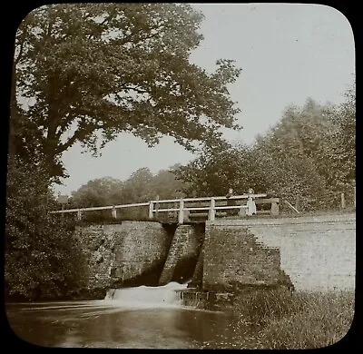 £30 • Buy WEIR AT BOX HILL C1895 VICTORIAN PHOTO Magic Lantern Slide DORKING SURREY BRIDGE