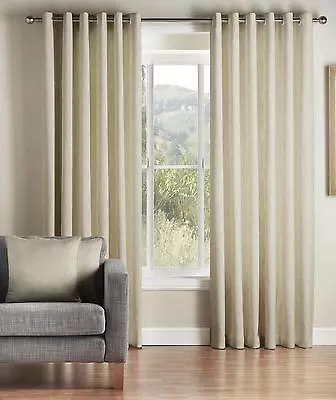 £160.55 • Buy One Pair Of MONTGOMERY Hoxton Heavy Textured Woven Eyelet Header Curtains