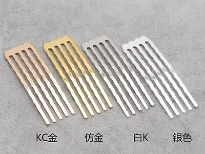 20 Silver Gold Blank Metal Hair Comb 15mm With 5 Teeth For Bridal Hair Accessori • £3.15