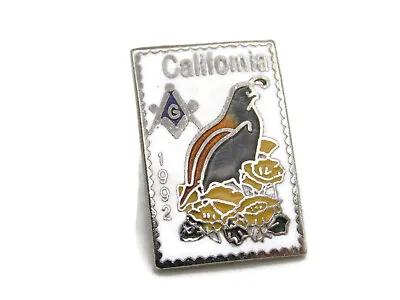 Masonic California Pin Bird & Flowers 1992 Silver Tone • $19.99