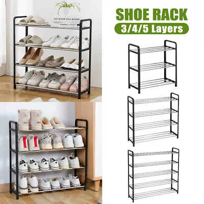 $19.79 • Buy Shoe Rack Storage Organizer Shelf Stand Shelves 3/4/5 Tiers Layers Shoe Storage