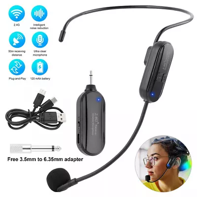 2.4G Wireless Microphone Headset Mic For Speaker Voice Teaching Yoga Singing  • £13.99