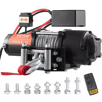 VEVOR 4500lbs Electric Winch 12V Steel Cable IP 55 Towing Truck ATV UTV Offroad • $119.99