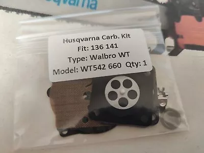 Husqvarna 136 & 141 Carb Repair Kit For Walbro Carb WT540-660 Series • £8.85