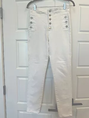 J BRAND Natasha Sky High Skinny Jeans In White Size 26 Inseam 28.5 In • $34.80