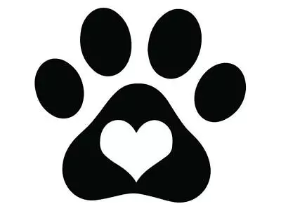 Vinyl Dog Paw With Heart Silhouette Decal Sticker Car Truck Laptop Comic Applian • $8.99