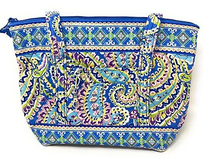 Vera Bradley Capri Blue Villager (15x11x4) Zipped Tote Bag W/Key Clip • $24.65