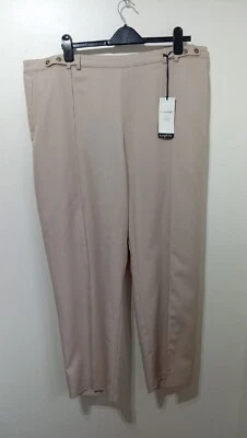 £10 • Buy New M&S Beige Smart Tailored Work Trousers 24 Straight Leg Classic Marks Spencer