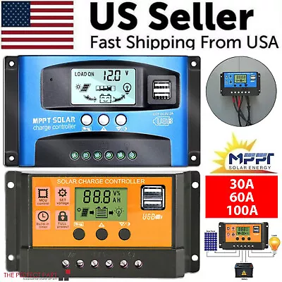 MPPT Solar Panel Regulator Charge Controller Auto Focus Tracking 30-100A 12V/24V • $15.89