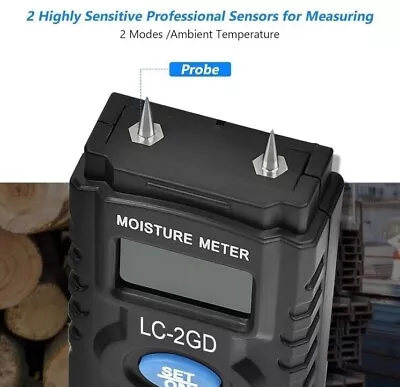 Digital Moisture Meter Damp Detector Humidity Tester For Wood Wall Concrete UK • £13.99