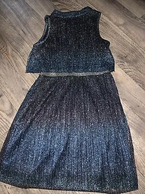 Miss Evie 8-9 Glittery Pleated Party Dress  • £3