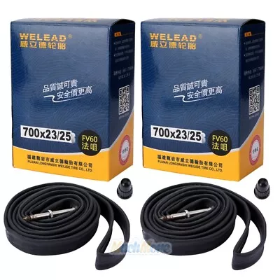 2 Packs Heavy Duty RACE 28 700C X 23-25 60mm Stem Presta Valve Bike Inner Tube • $15.77