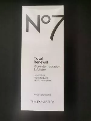 No7 Total Renewal Micro-Dermabrasion Exfoliator Hypo-Allergenic 75ml Boxed • £2.99