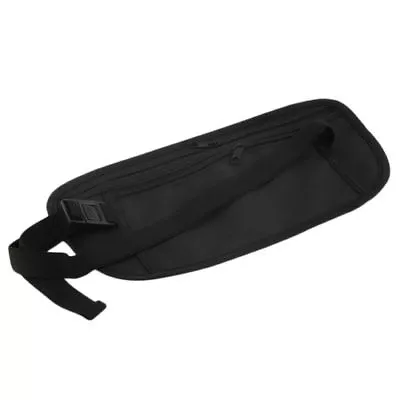 Black Travel Waist Pouch For Passport Money Belt Bag Hidden Security Wallet Us • $4.99