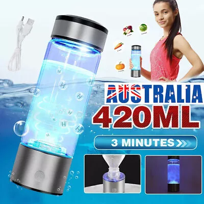 $49.99 • Buy 420ml Hydrogen Rich Alkaline Water Bottle Ionizer Generator Bottle Cup Water Mug