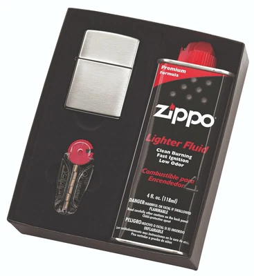 $49.99 • Buy NEW Zippo #200 Brushed Chrome Lighter With 125ml Fluids & Flints Gift Boxed