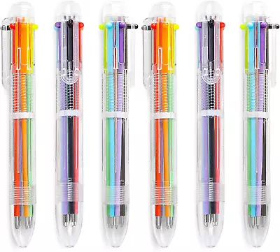 0.5Mm 6-In-1 Multicolor Ballpoint Pen 6 Colors Retractable For Kids Party Favors • $22.84