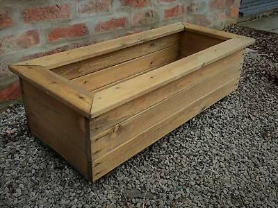 Large Wooden Garden Planter Flower Plant Pot Wood Trough Assembled Handmade  • £39.99