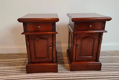 Beautiful Pair Of Solid Wood Mahogany Bedside Cabinets Tables • £195