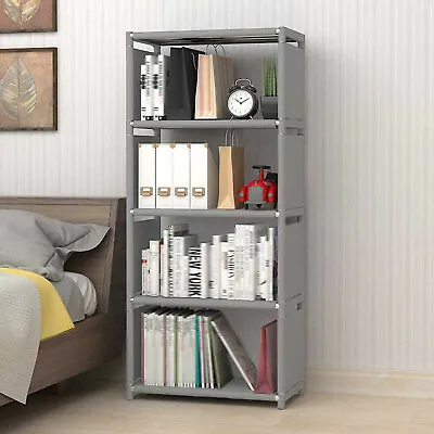 4-tier Industrial Bookshelfdisplay Storage Shelves Rustic Wood Bookcase Shelves • $24.26