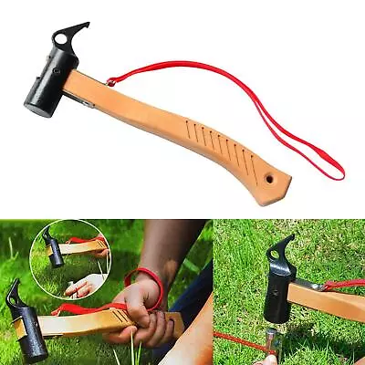 Tent Hammer Hiking Tent Ground Nails Puller Peg Stake Remover Accessories • $18.89