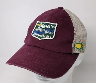 THE MASTERS Golf Tournament 2019 Patch Mesh Trucker Baseball Hat Cap Red • $24.99