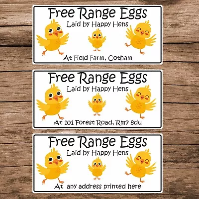 34 Personalised Egg Box Stickers/Labels Free Range Eggs  Laid By Happy Chickens • £2.99