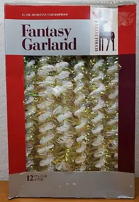 VTG National Tinsel MFG VelveTouch FANTASY GARLAND 12' USA Made Gold Shimmer NOS • $14