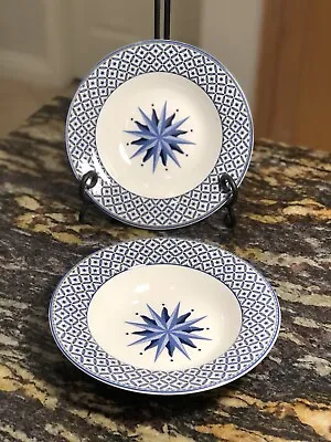Lot Of (2)  Victoria & Beale Williamsburg 9026 Porcelain Rimmed Soup Bowls 8.5” • $14.95