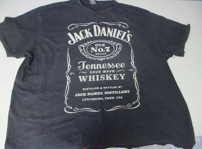 $12.90 • Buy Vintage Jack Daniels Old No.7 Black T-Shirt Licensed Merchandise Size 7XL💚