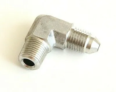 90 Degree - 3 AN 3 Male To 1/8  NPT Stainless Steel Brake Fittings Adapter • $16.99