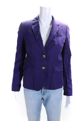 J Crew Womens Wool Notched Collar Two Button Blazer Jacket Purple Size 2 • $42.69