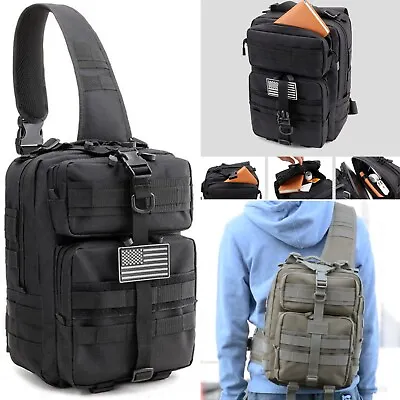 Tactical Sling Bag Pack Military Rover Shoulder Backpack Molle Assault Range Bag • $10.99