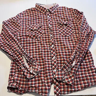 Country Road Men's Button Down Shirt Size 2 XL XXL Red Checked Plain Work Shirt • $0.99