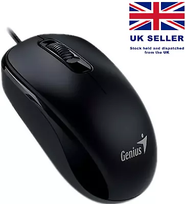 Genius DX-110 Black PS2 Full Size Optical Mouse In Colour Black • £6.85