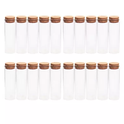  20 Pcs Small Jars With Cork Top Glass Message Bottle Aromatic • £13.39