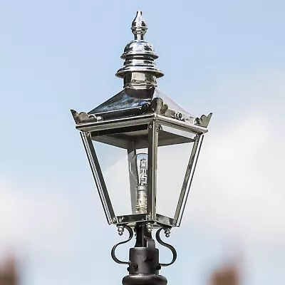 NEW 54cm Bright Chrome Lantern Replacement Lamp Post Top • £142