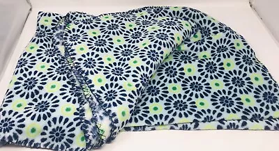 Mainstay Blue Green Flower Soft Fleece Throw 50” X 60” • $9.34