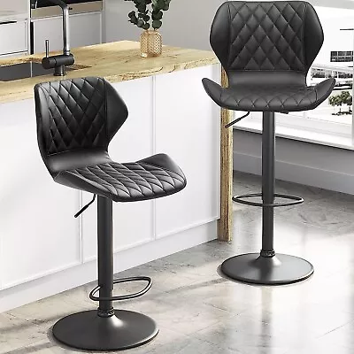 Set Of 2 Adjustable Modern Swivel Bar Stools Dining Chair Counter Height • $119.89