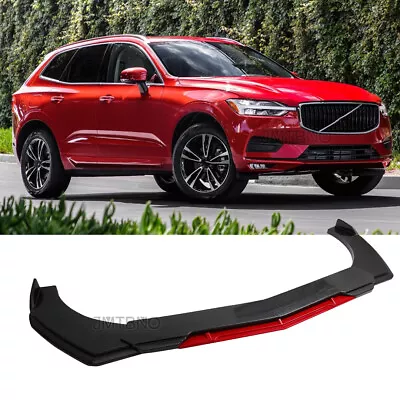 For Volvo XC60 XC40 XC90 5Pcs Front Bumper Lip Splitter Spoiler Carbon Fiber Red • $89.43