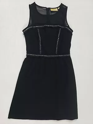 Vera Wang Princess Women’s Sz 0 Juniors Black Dress Sleeveless Sheer Chain Flare • $14.01