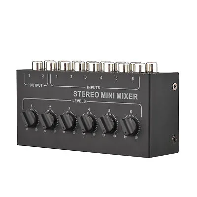 6 Channels Mini Stereo Passive Mixer RCA Audio Mixer 6 In 2 Out Distributor E3K7 • $17.79