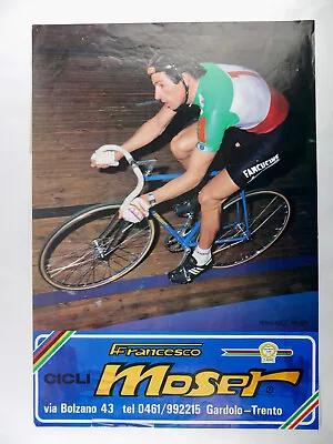 Francesco Moser Poster 19 X27  Vintage Velodrome Track Bike GIS • $90