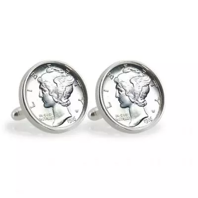 UPM Global LLC 12785 Silver Mercury Dime Sterling Silver Cuff Links • $75.45