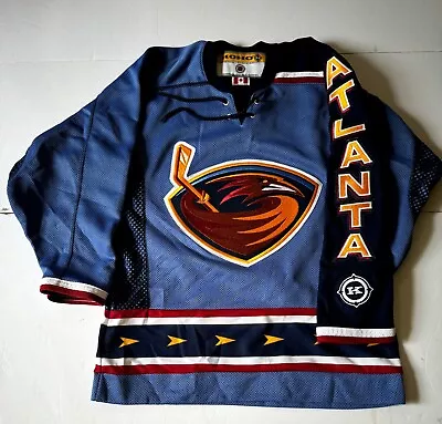 Vintage CCM Atlanta Thrashers NHL Hockey Jersey Powder Blue Alternate Youth L XL • $79.97