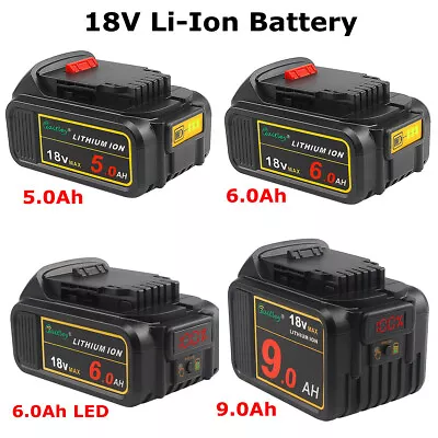 £44.86 • Buy 18V 5.0Ah 6.0Ah 9.0Ah Li-ion Battery For Dewalt DCB180 DCB182 DCB184 DCB200